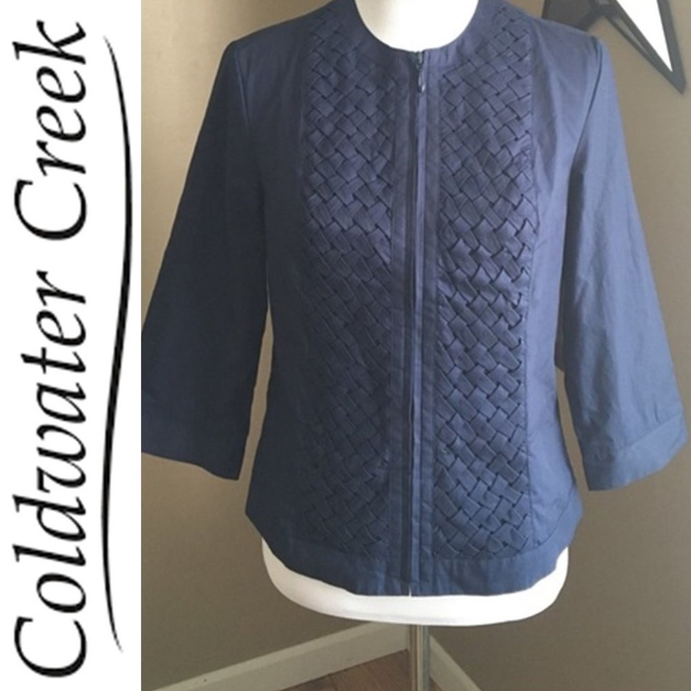 COLDWATER CREEK PETITE LATTICE BLAZER JACKET